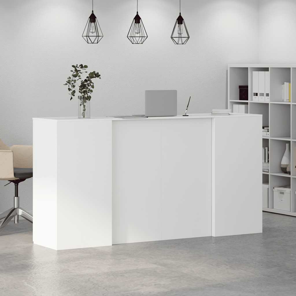 vidaXL Biurko recepcyjne białe 200x50x103,5 cm Drewno konstrukcyjne
