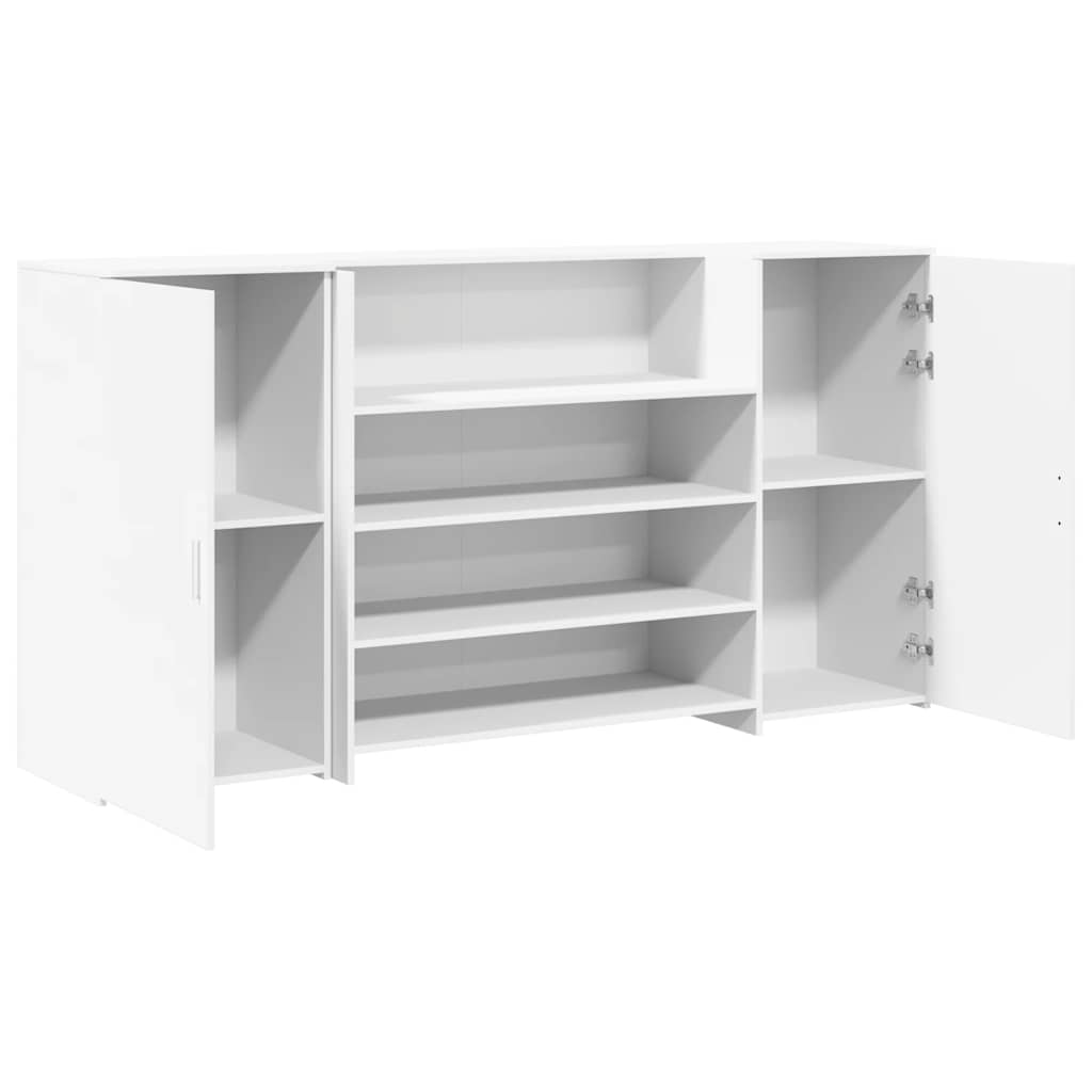 vidaXL Biurko recepcyjne białe 200x50x103,5 cm Drewno konstrukcyjne