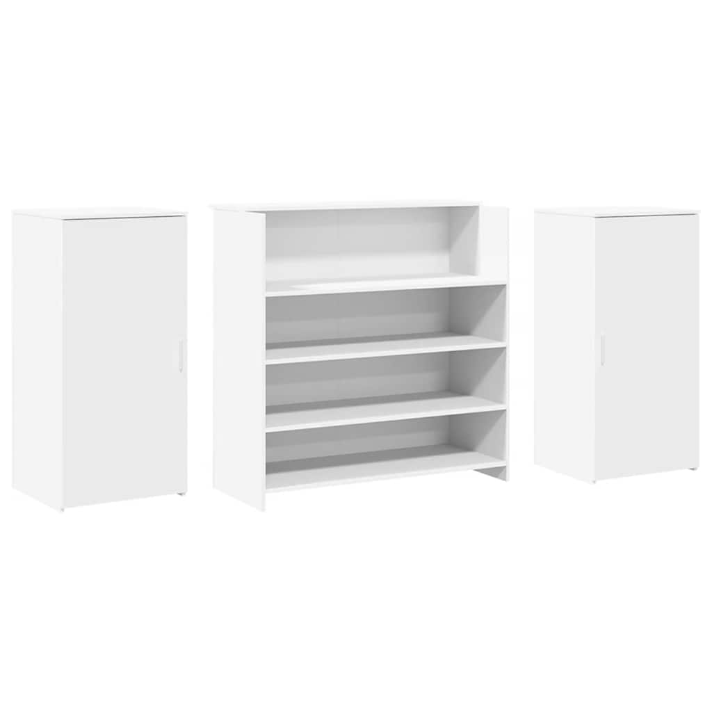 vidaXL Biurko recepcyjne białe 200x50x103,5 cm Drewno konstrukcyjne