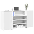 vidaXL Biurko recepcyjne białe 200x50x103,5 cm Drewno konstrukcyjne