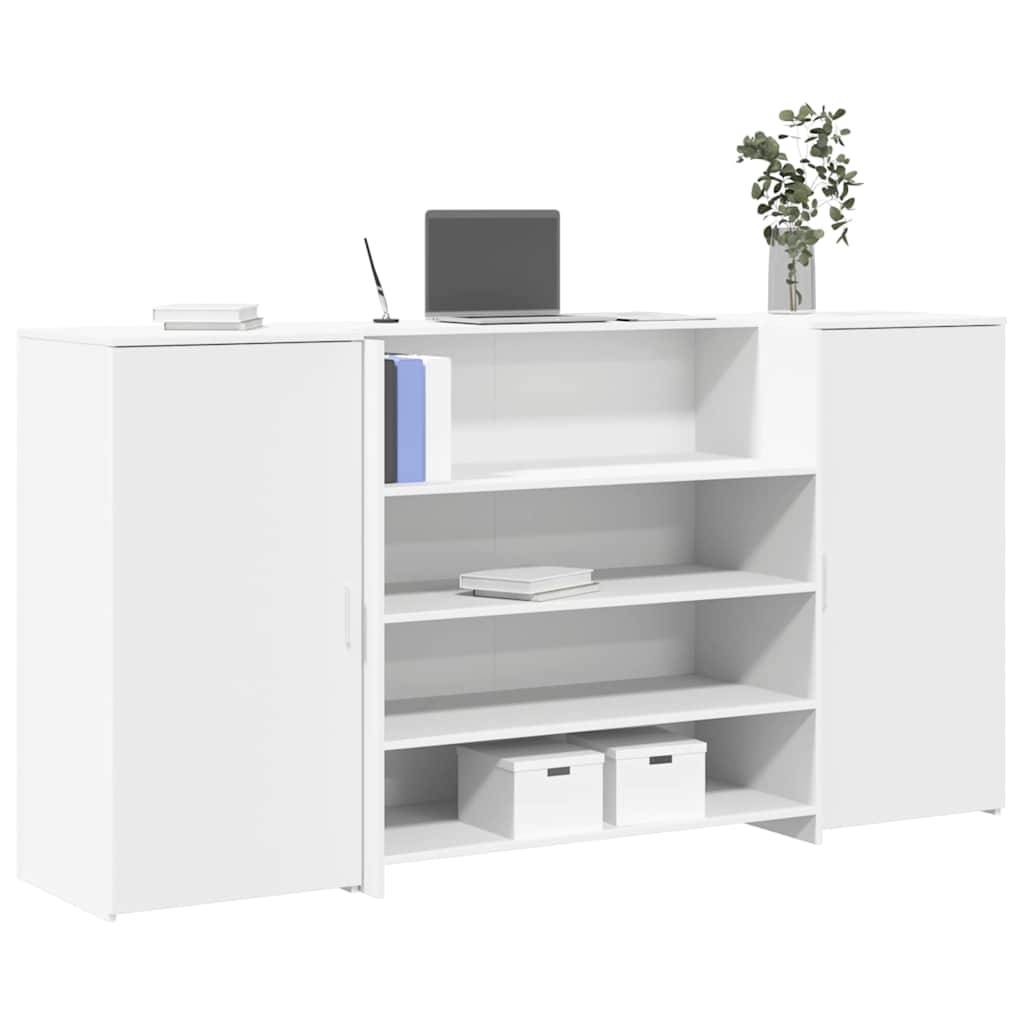 vidaXL Biurko recepcyjne białe 200x50x103,5 cm Drewno konstrukcyjne
