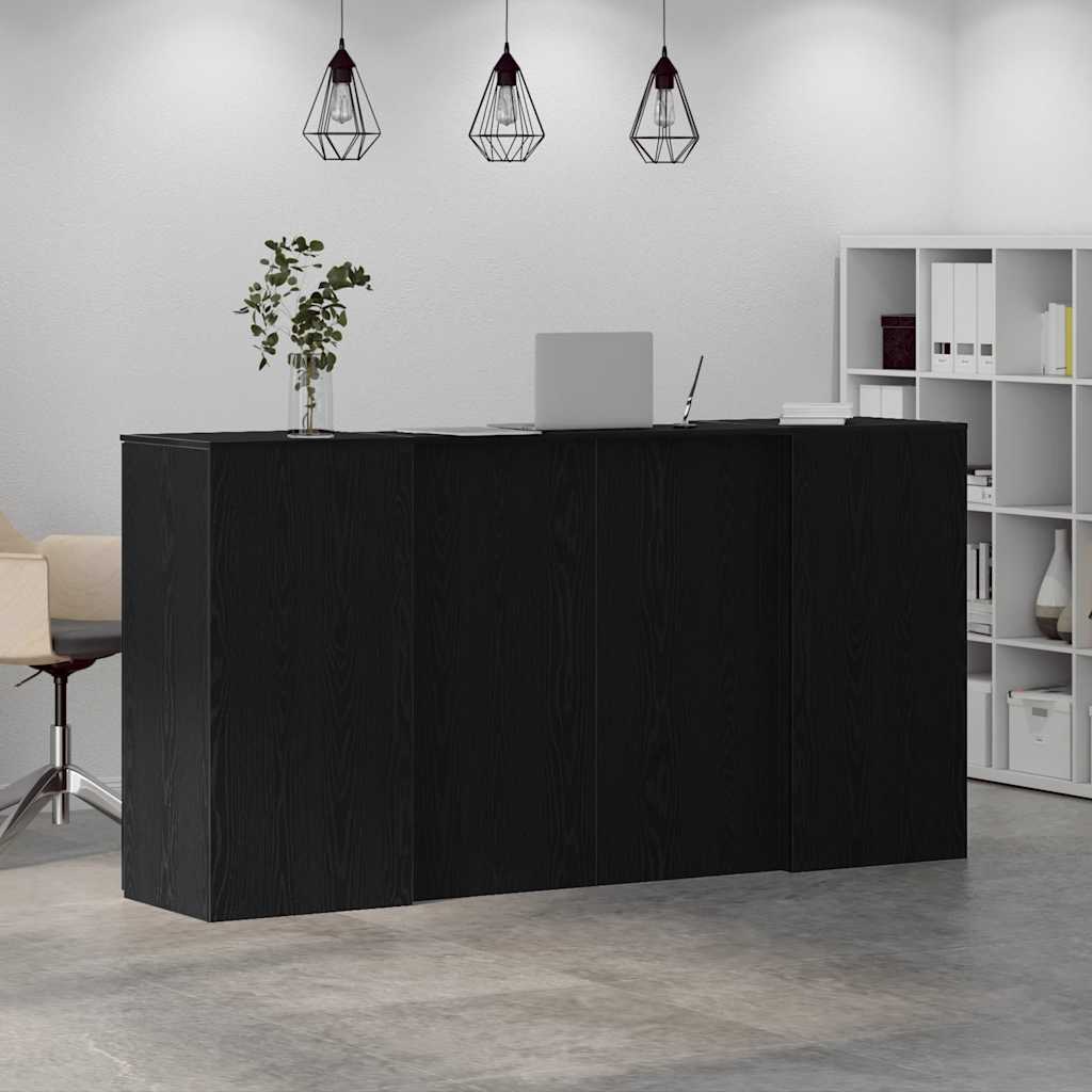 vidaXL Biurko recepcyjne dąb czarny 200x50x103,5 cm Drewno konstrukcyjne