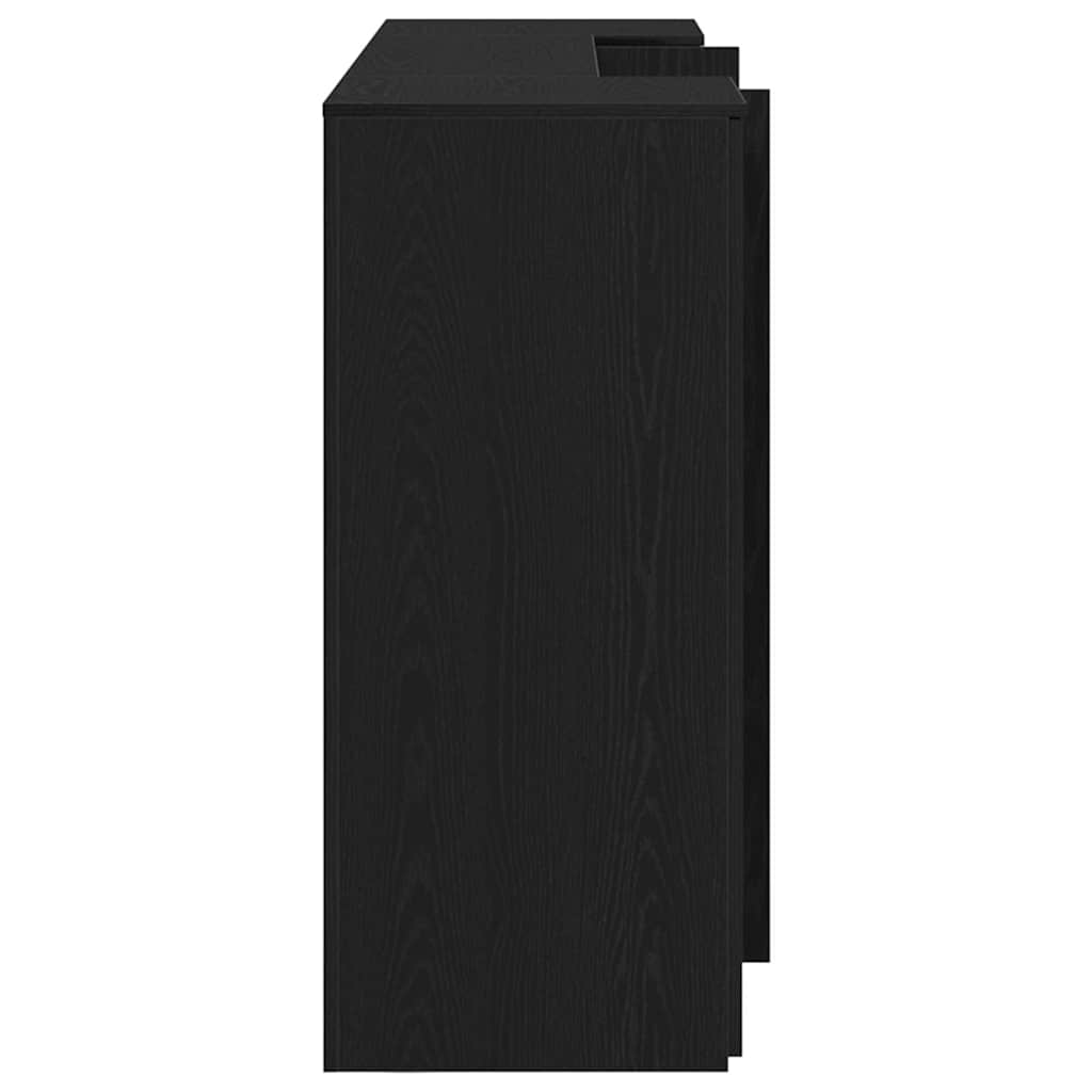 vidaXL Biurko recepcyjne dąb czarny 200x50x103,5 cm Drewno konstrukcyjne