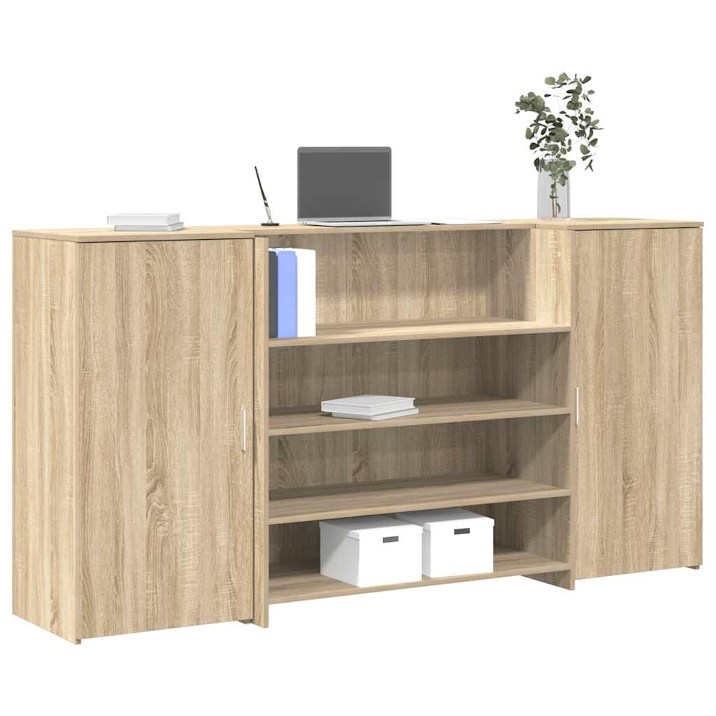 vidaXL Biurko recepcyjne dąb sonoma 200x50x103,5 cm Drewno klejone