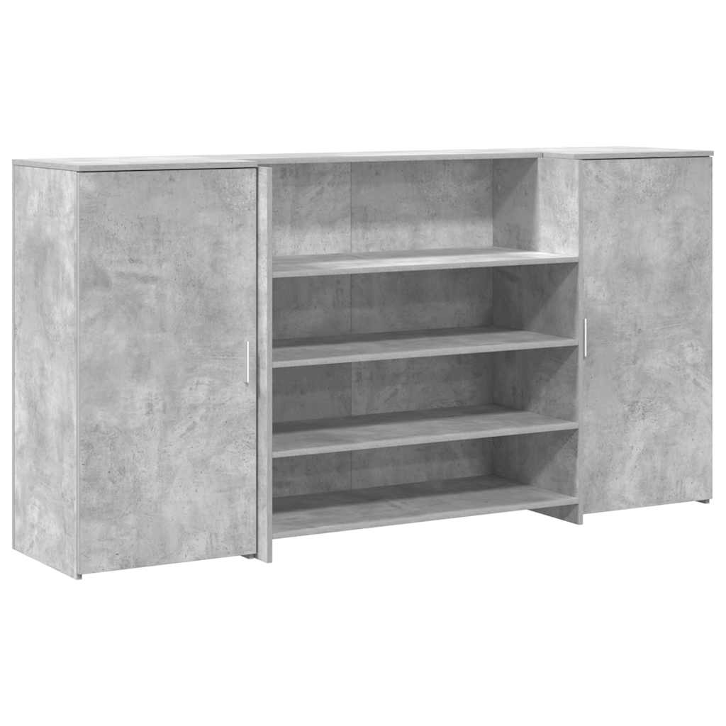 vidaXL Biurko recepcyjne betonowe szare 200x50x103,5 cm drewno klejone