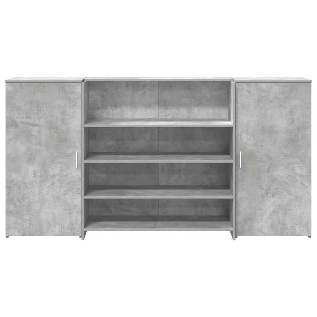 vidaXL Biurko recepcyjne betonowe szare 200x50x103,5 cm drewno klejone