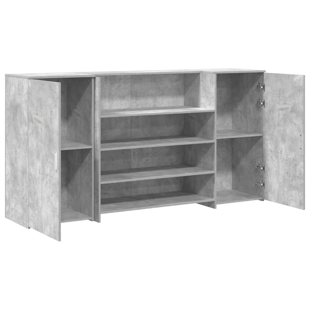 vidaXL Biurko recepcyjne betonowe szare 200x50x103,5 cm drewno klejone