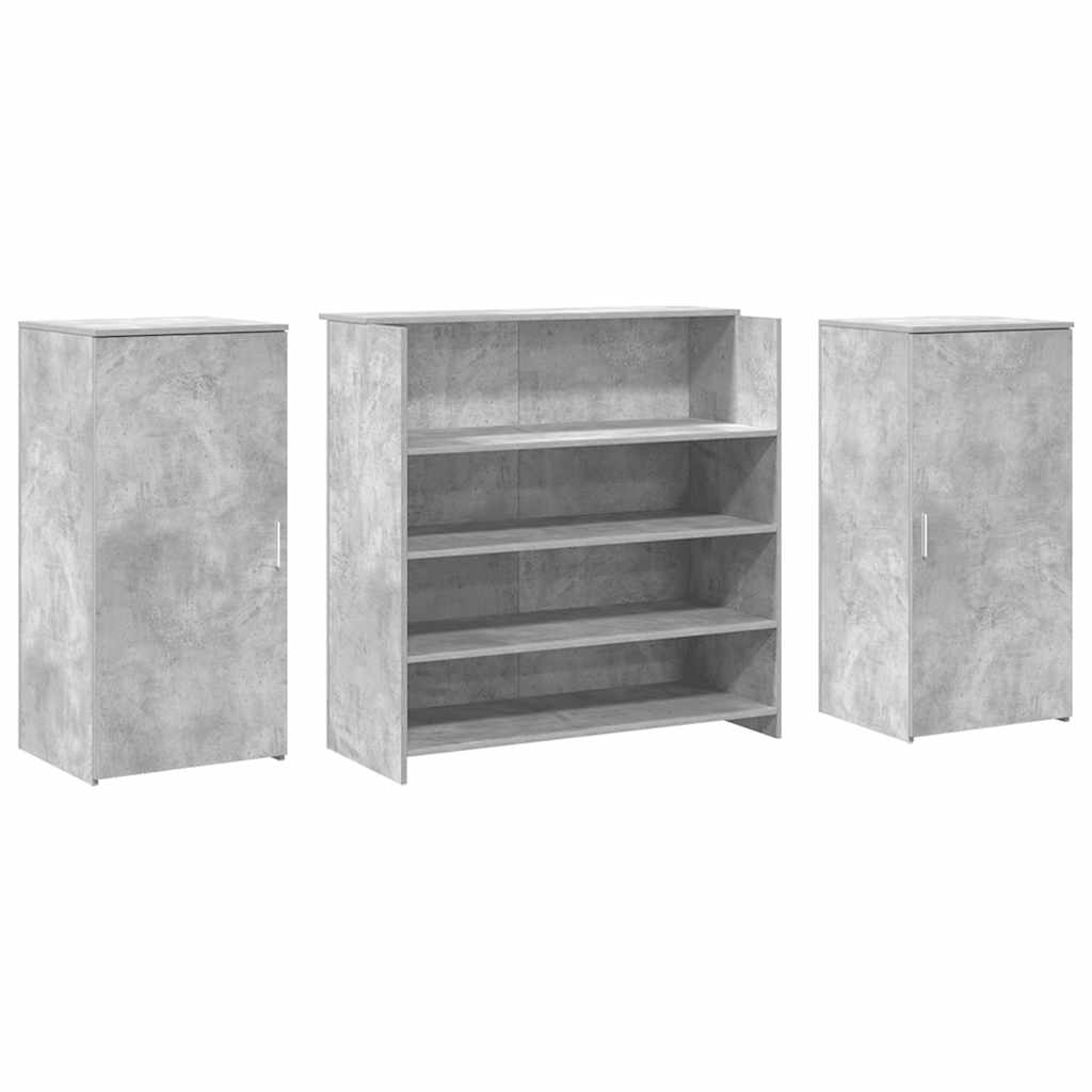 vidaXL Biurko recepcyjne betonowe szare 200x50x103,5 cm drewno klejone