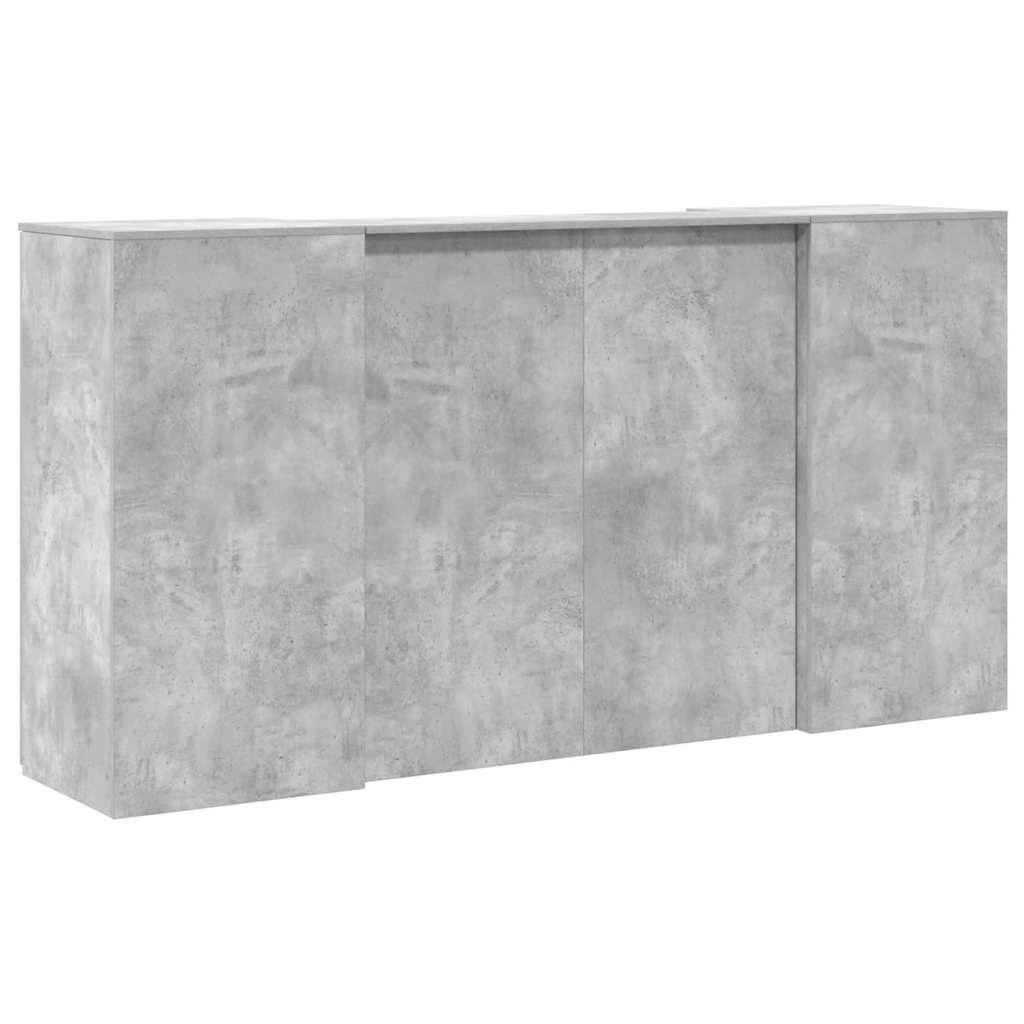 vidaXL Biurko recepcyjne betonowe szare 200x50x103,5 cm drewno klejone