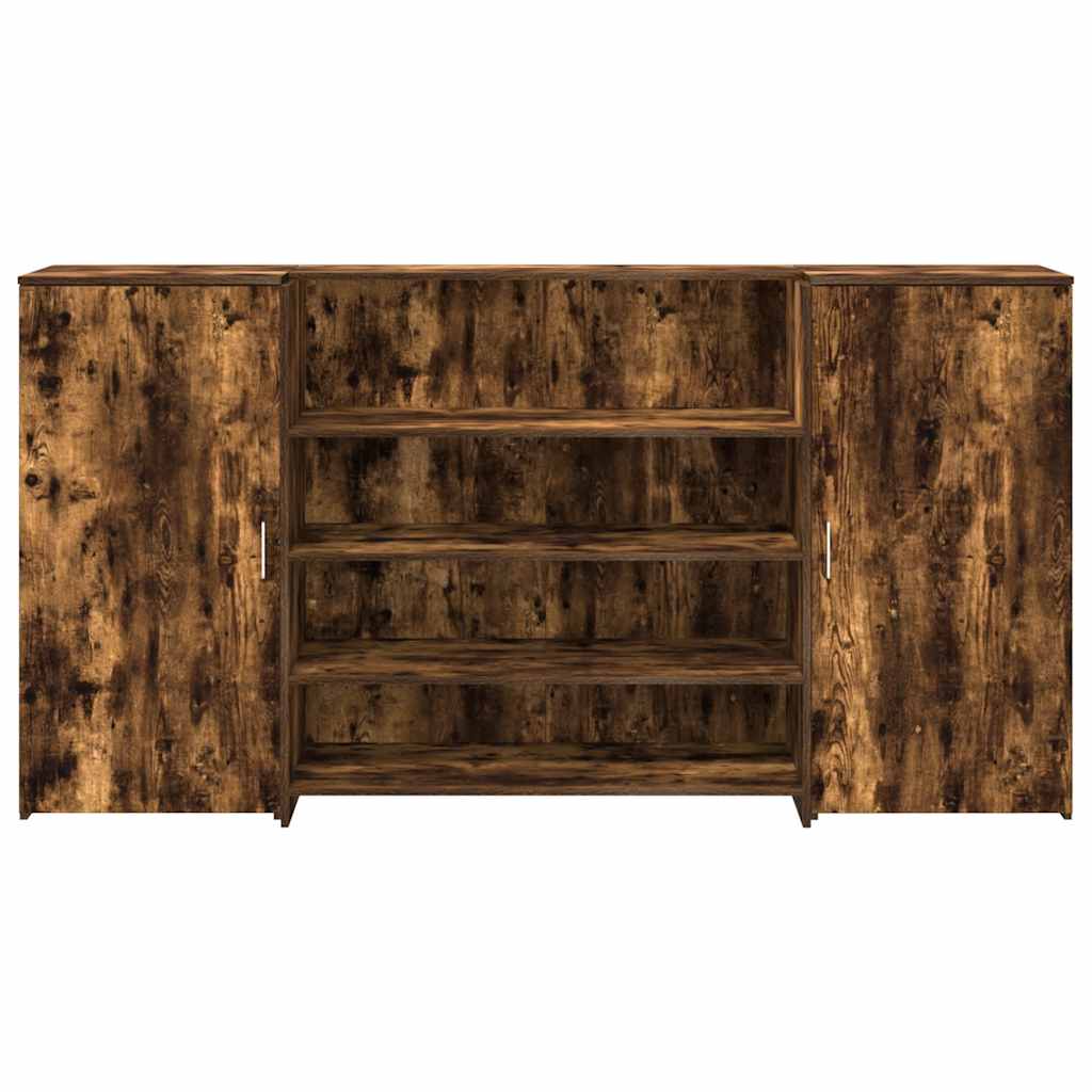 vidaXL Biurko recepcyjne dąb wędzony 200x50x103,5 cm Drewno klejone
