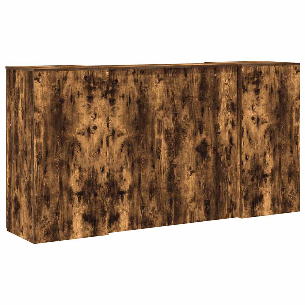 vidaXL Biurko recepcyjne dąb wędzony 200x50x103,5 cm Drewno klejone