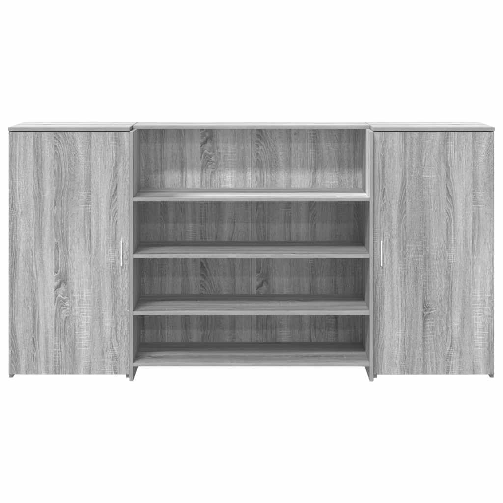 vidaXL Biurko recepcyjne szare Sonoma 200x50x103,5 cm Drewno klejone
