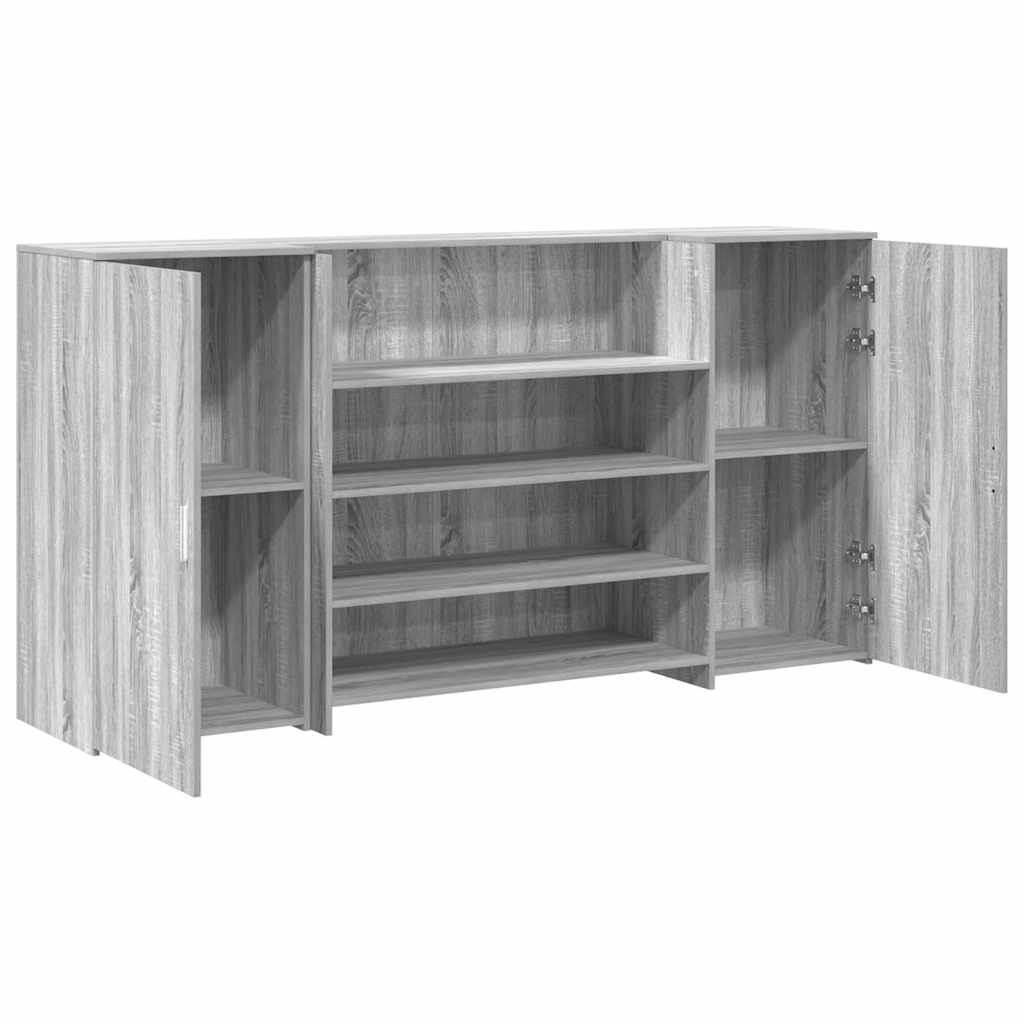 vidaXL Biurko recepcyjne szare Sonoma 200x50x103,5 cm Drewno klejone