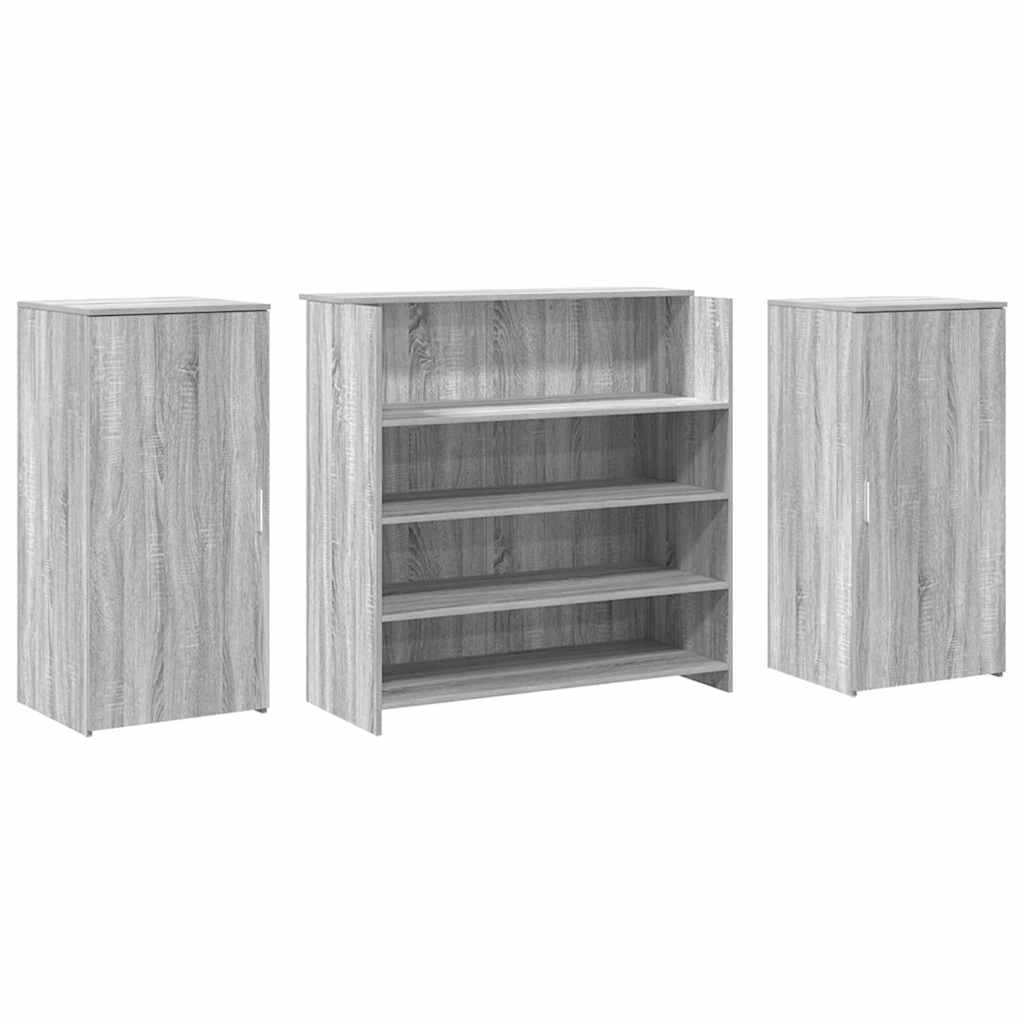 vidaXL Biurko recepcyjne szare Sonoma 200x50x103,5 cm Drewno klejone