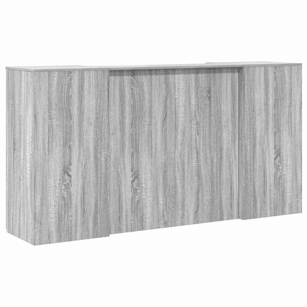 vidaXL Biurko recepcyjne szare Sonoma 200x50x103,5 cm Drewno klejone