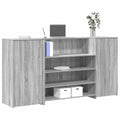 vidaXL Biurko recepcyjne szare Sonoma 200x50x103,5 cm Drewno klejone
