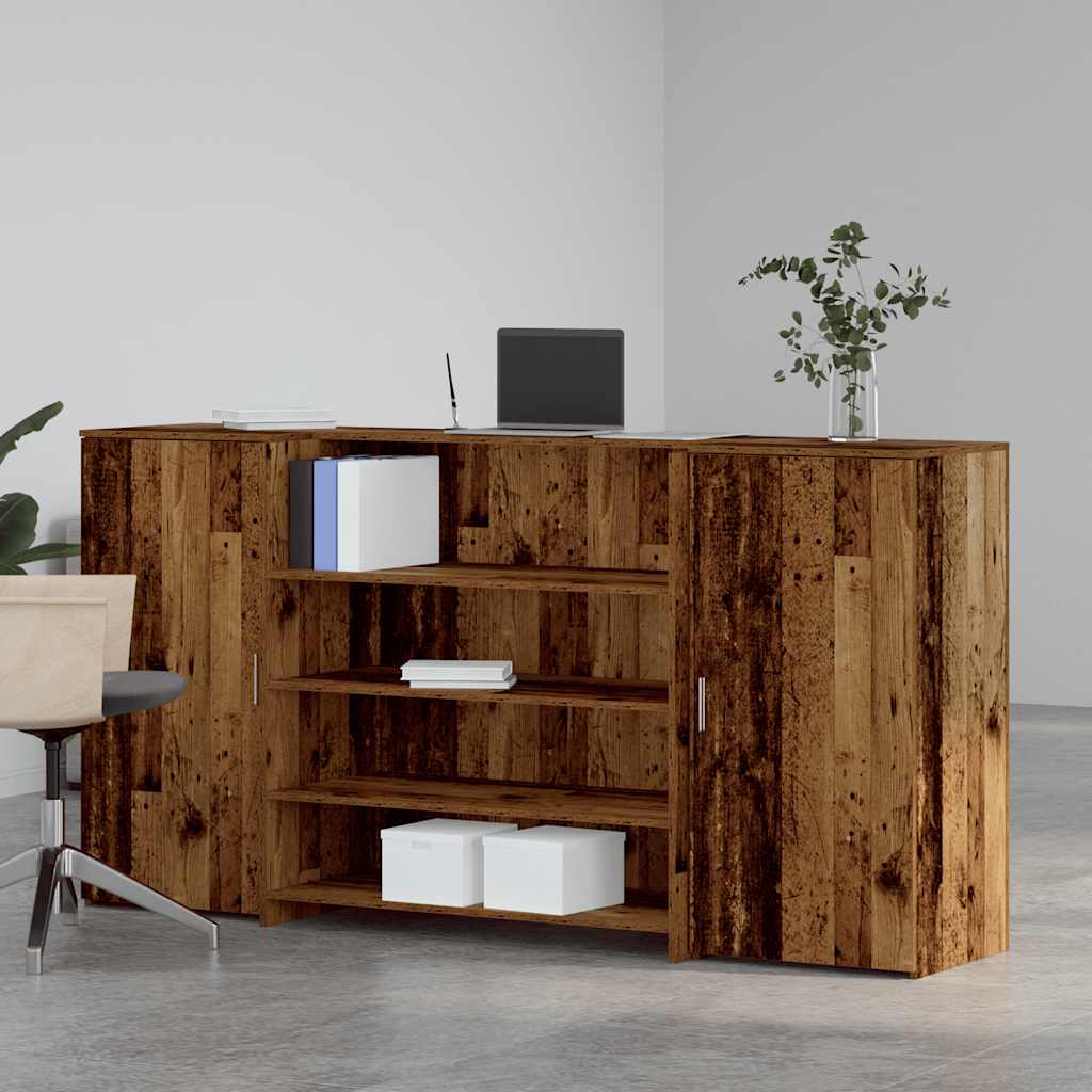 vidaXL Biurko recepcyjne Stare drewno 200x50x103,5 cm Drewno klejone