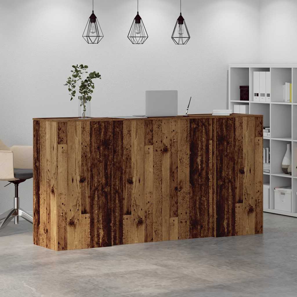vidaXL Biurko recepcyjne Stare drewno 200x50x103,5 cm Drewno klejone