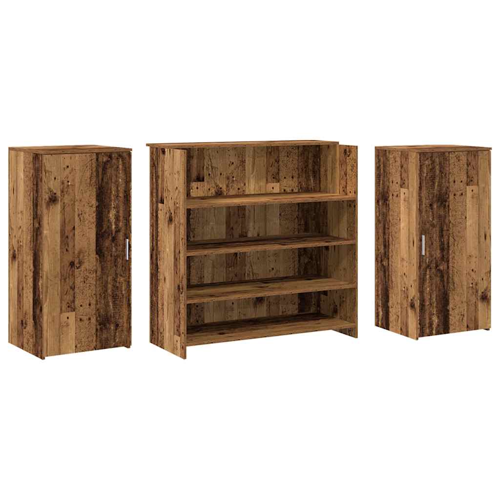 vidaXL Biurko recepcyjne Stare drewno 200x50x103,5 cm Drewno klejone