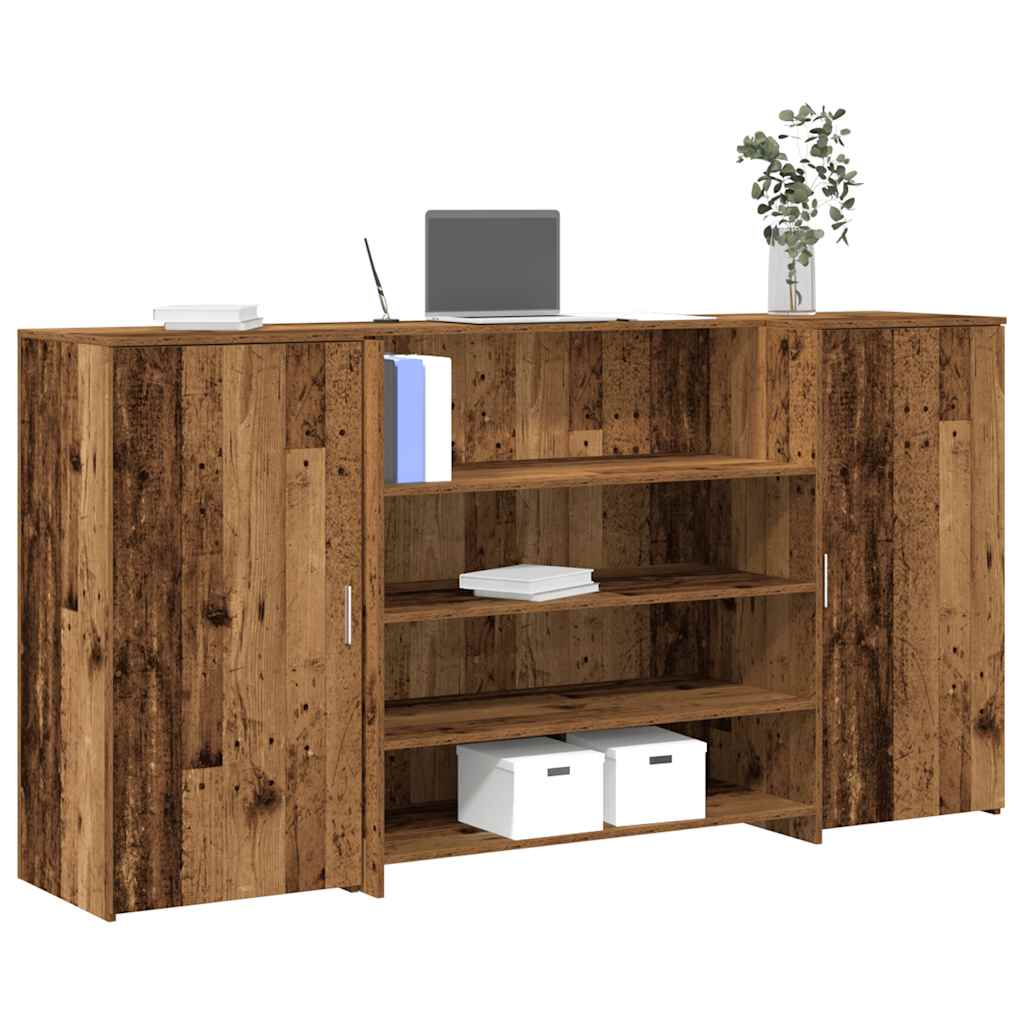 vidaXL Biurko recepcyjne Stare drewno 200x50x103,5 cm Drewno klejone