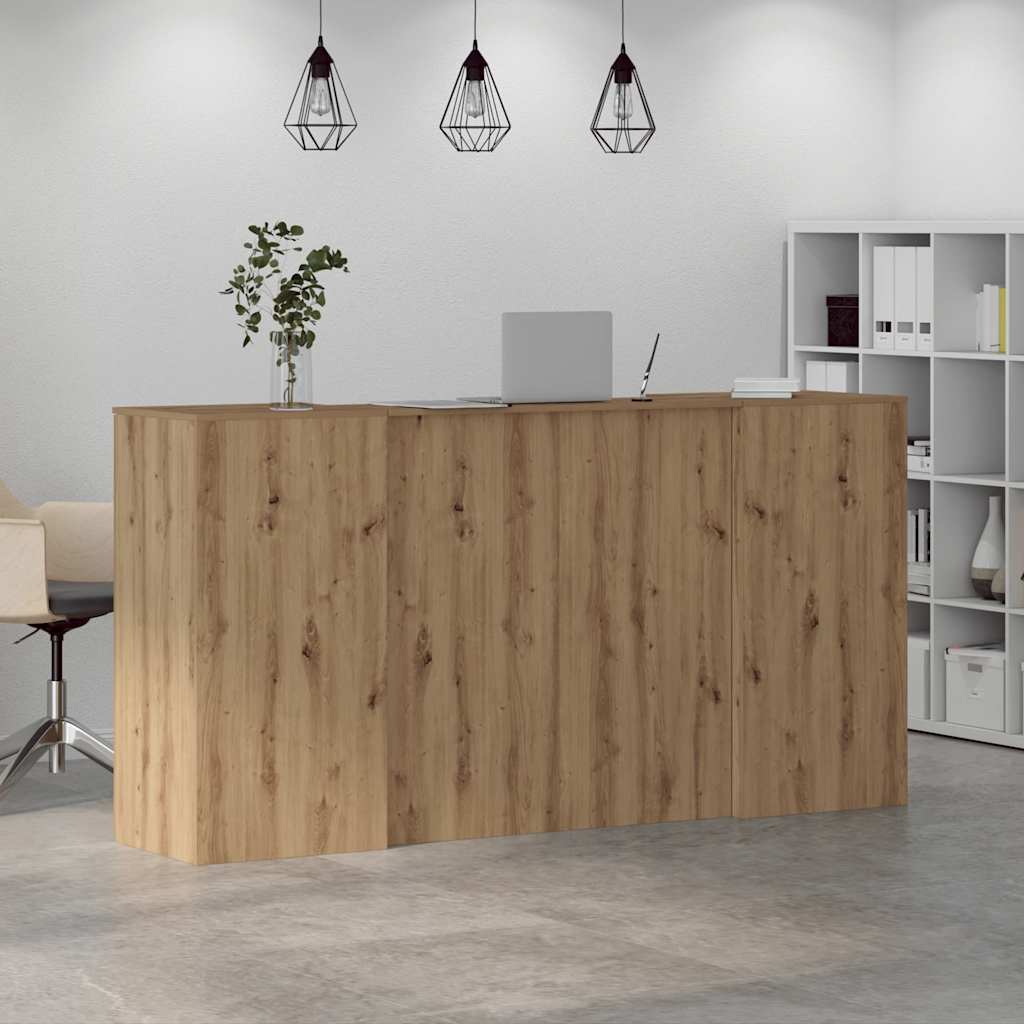 vidaXL Biurko recepcyjne dąb artisan 200x50x103,5 cm Drewno klejone