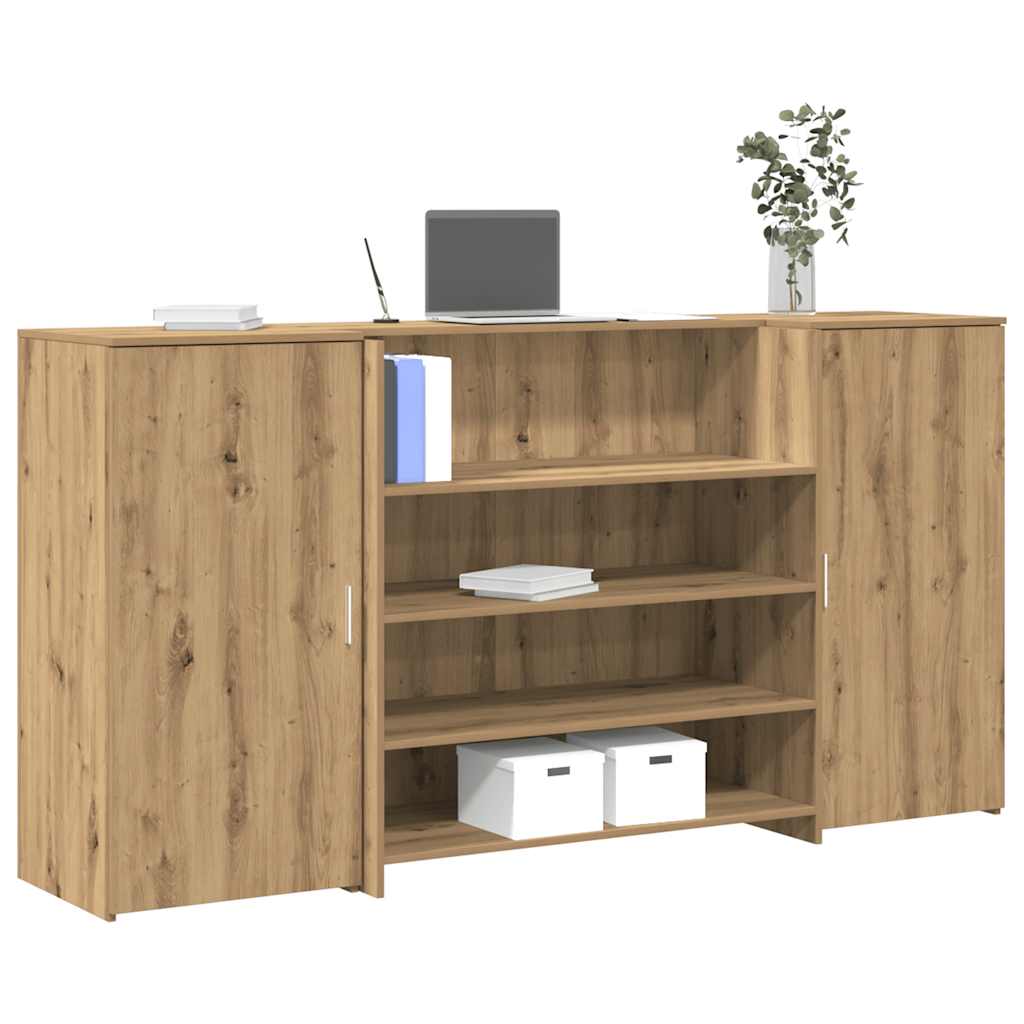 vidaXL Biurko recepcyjne dąb artisan 200x50x103,5 cm Drewno klejone