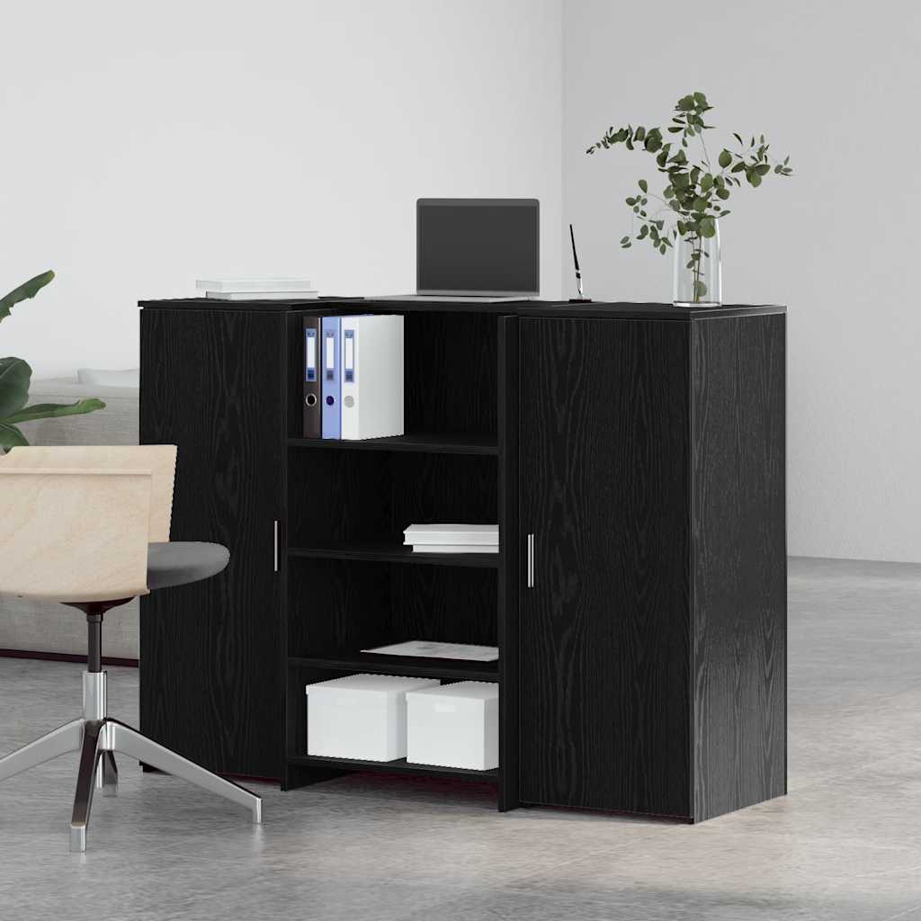 vidaXL Biurko recepcyjne czarny dąb 135x50x103,5 cm drewno klejone