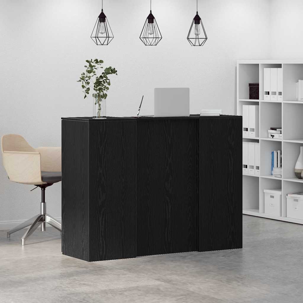 vidaXL Biurko recepcyjne czarny dąb 135x50x103,5 cm drewno klejone
