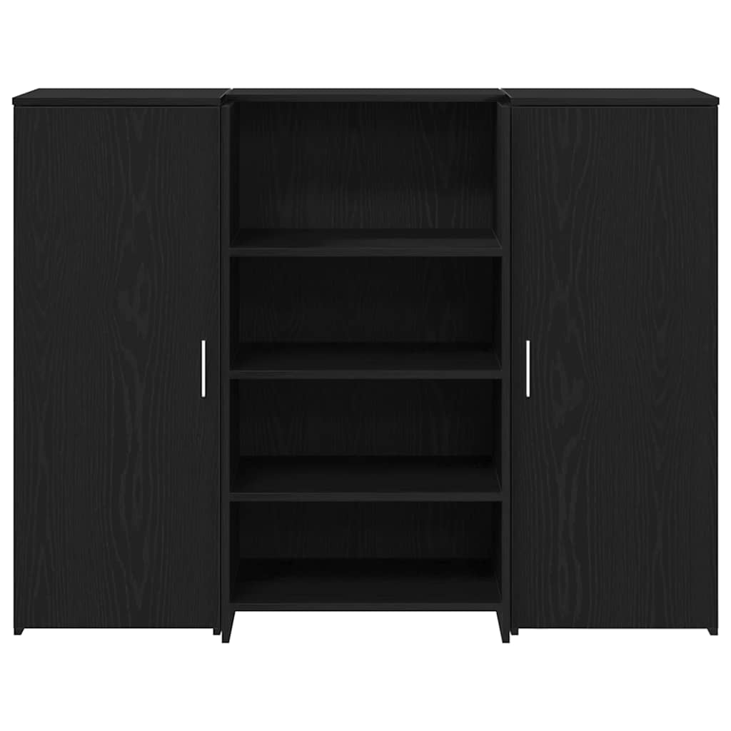 vidaXL Biurko recepcyjne czarny dąb 135x50x103,5 cm drewno klejone