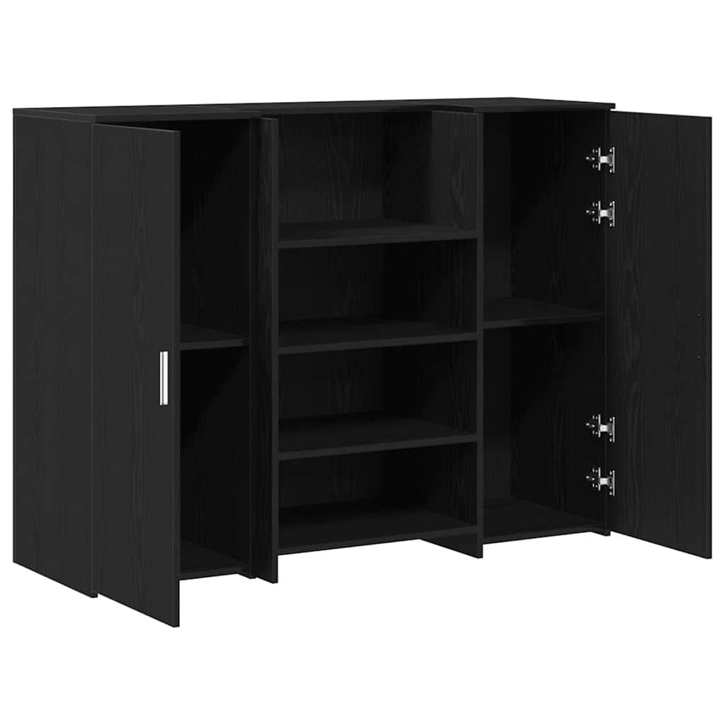 vidaXL Biurko recepcyjne czarny dąb 135x50x103,5 cm drewno klejone