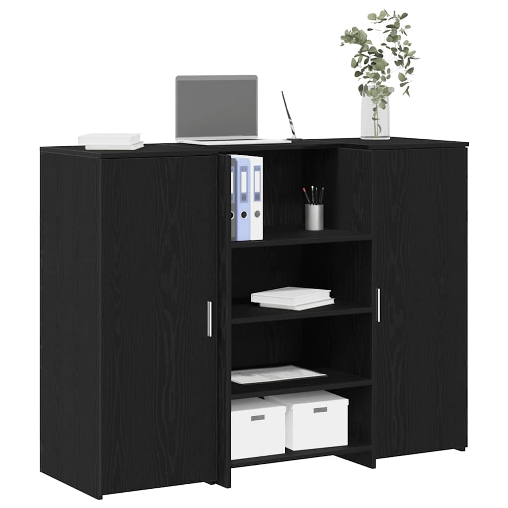 vidaXL Biurko recepcyjne czarny dąb 135x50x103,5 cm drewno klejone