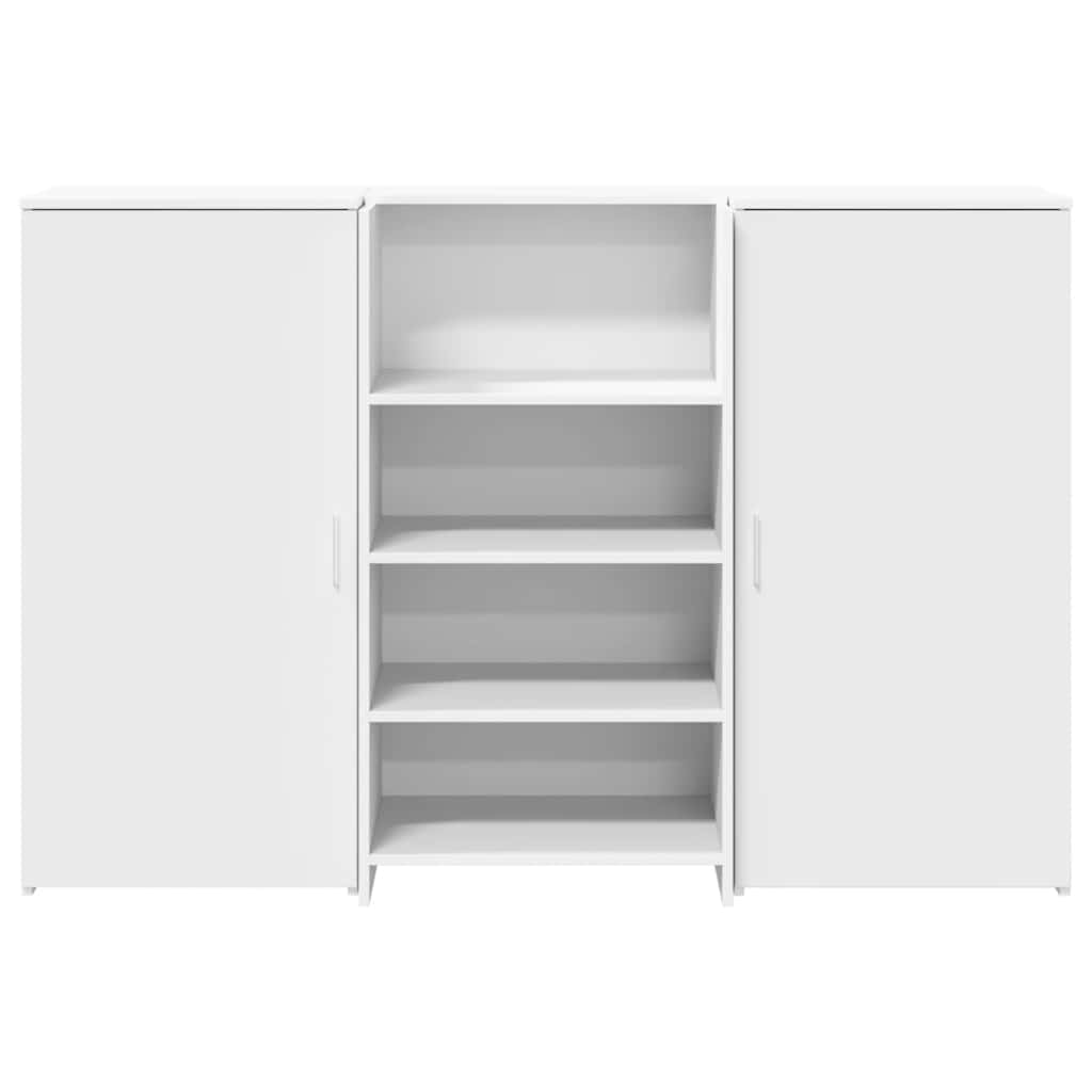 vidaXL Biurko recepcyjne białe 155x50x103,5 cm Drewno klejone