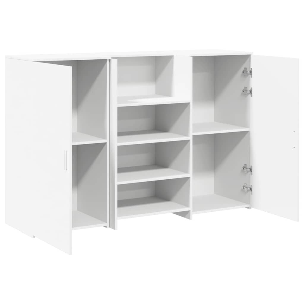 vidaXL Biurko recepcyjne białe 155x50x103,5 cm Drewno klejone