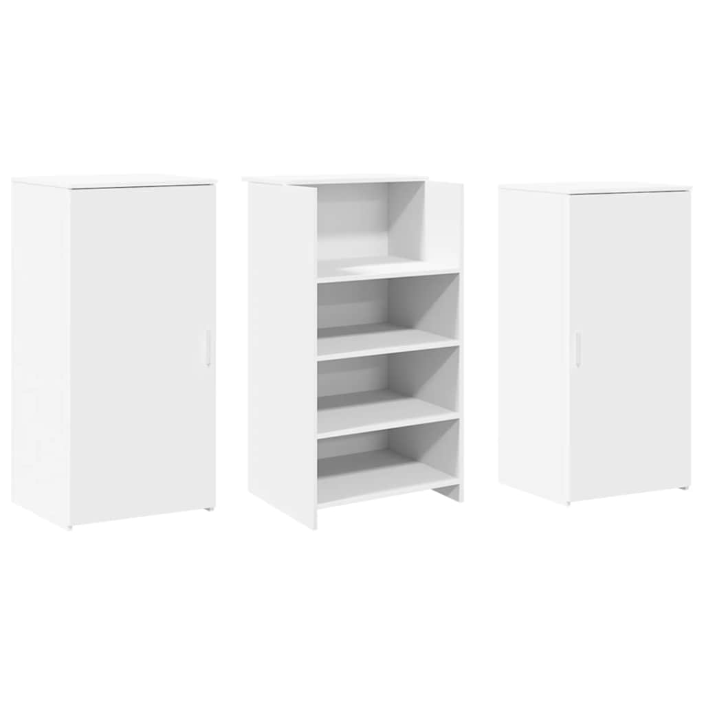 vidaXL Biurko recepcyjne białe 155x50x103,5 cm Drewno klejone