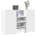 vidaXL Biurko recepcyjne białe 155x50x103,5 cm Drewno klejone