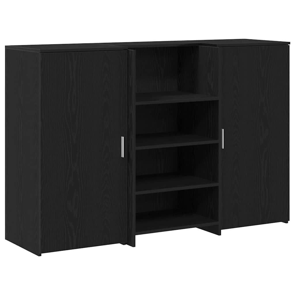 vidaXL Biurko recepcyjne czarny dąb 155x50x103,5 cm drewno klejone