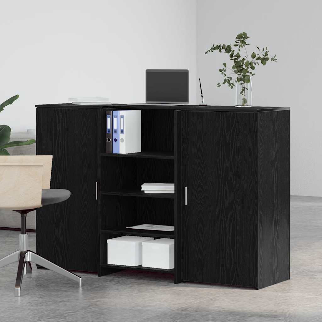 vidaXL Biurko recepcyjne czarny dąb 155x50x103,5 cm drewno klejone