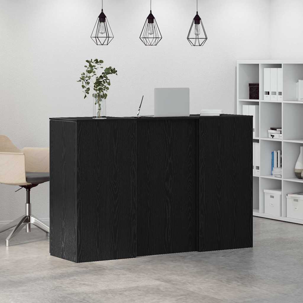 vidaXL Biurko recepcyjne czarny dąb 155x50x103,5 cm drewno klejone