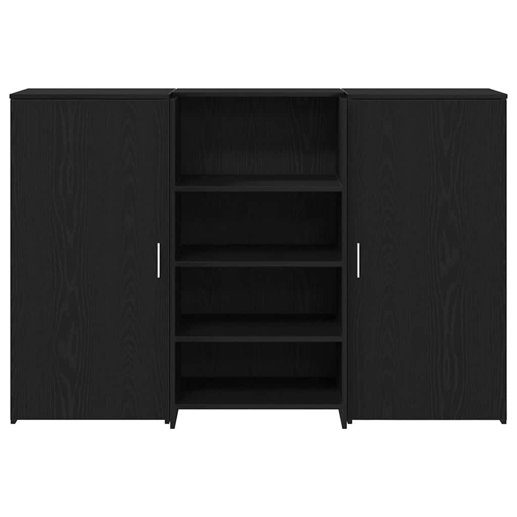 vidaXL Biurko recepcyjne czarny dąb 155x50x103,5 cm drewno klejone