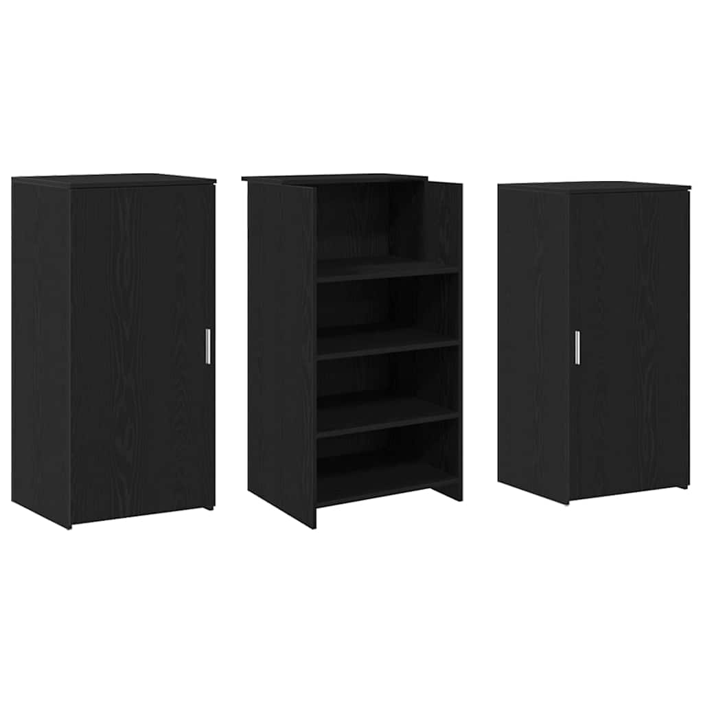 vidaXL Biurko recepcyjne czarny dąb 155x50x103,5 cm drewno klejone