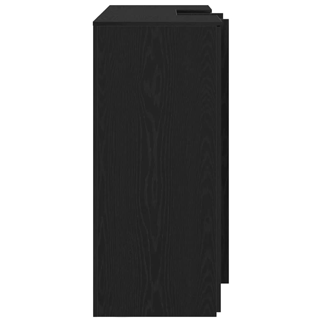 vidaXL Biurko recepcyjne czarny dąb 155x50x103,5 cm drewno klejone