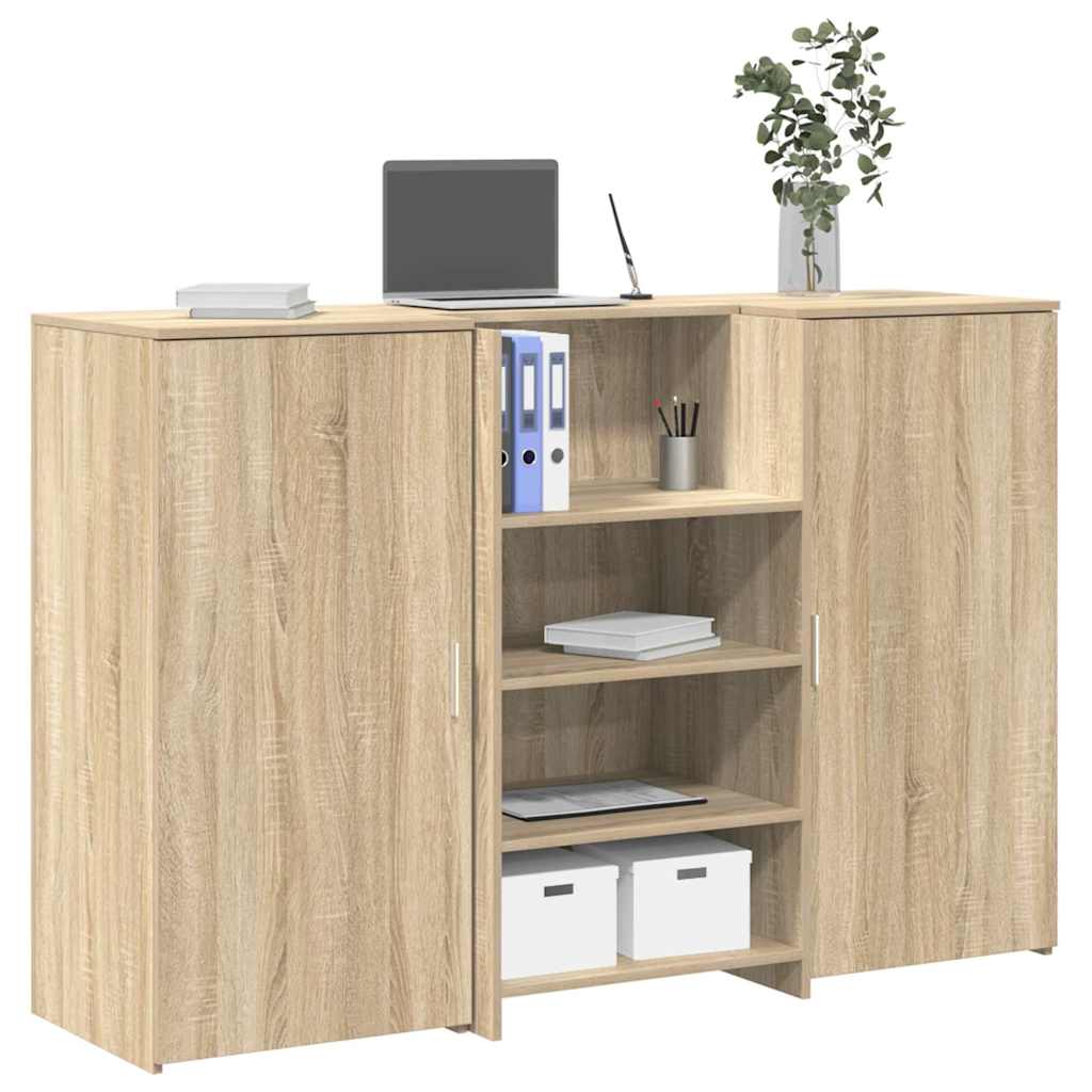 vidaXL Biurko recepcyjne dąb sonoma 155x50x103,5 cm Drewno klejone