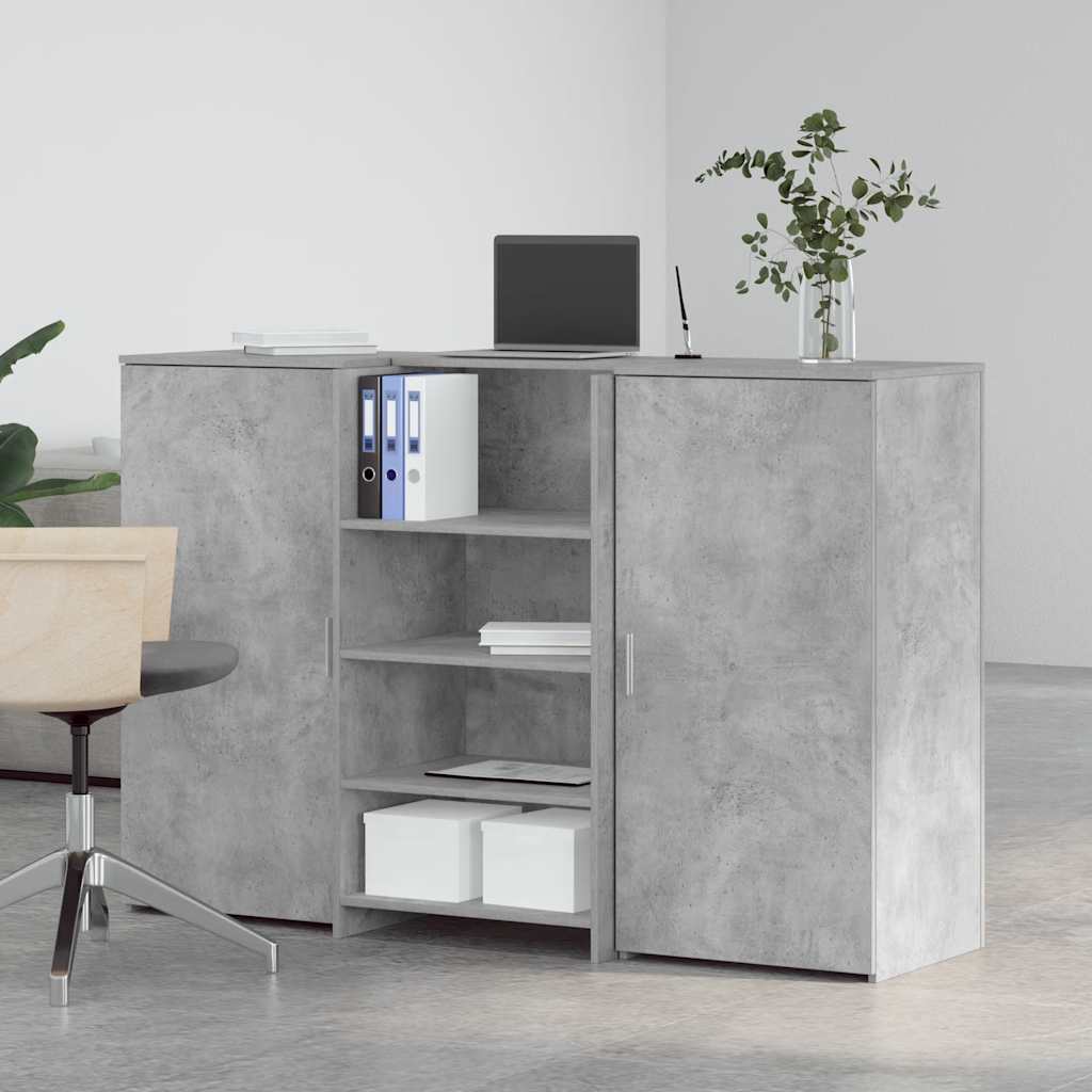 vidaXL Biurko recepcyjne betonowe szare 155x50x103,5 cm drewno klejone