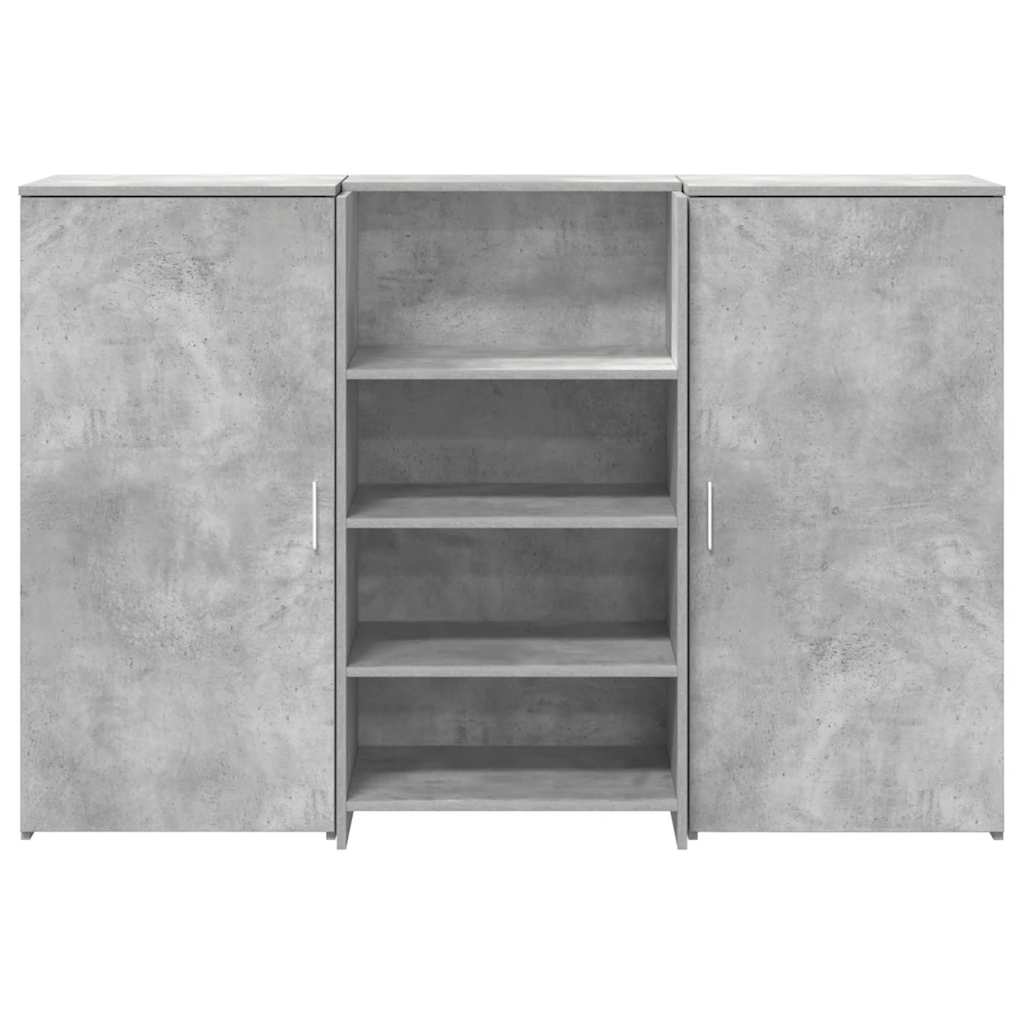 vidaXL Biurko recepcyjne betonowe szare 155x50x103,5 cm drewno klejone