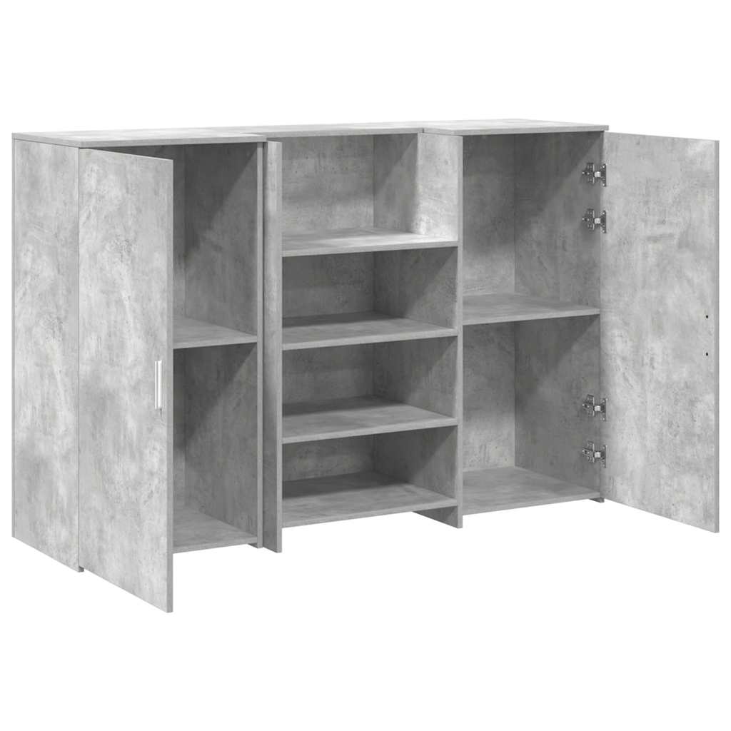 vidaXL Biurko recepcyjne betonowe szare 155x50x103,5 cm drewno klejone