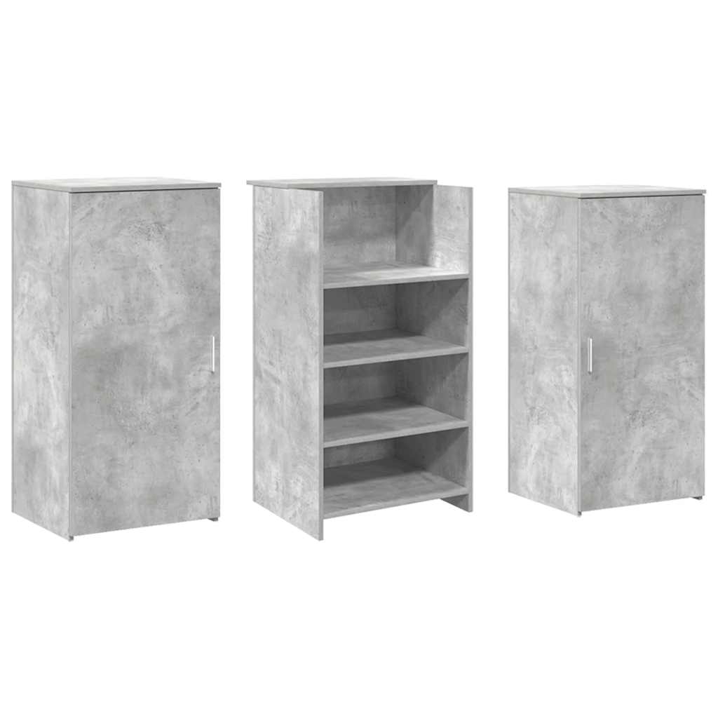 vidaXL Biurko recepcyjne betonowe szare 155x50x103,5 cm drewno klejone