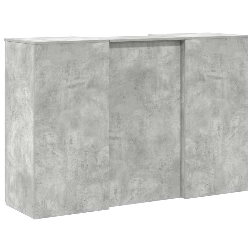 vidaXL Biurko recepcyjne betonowe szare 155x50x103,5 cm drewno klejone