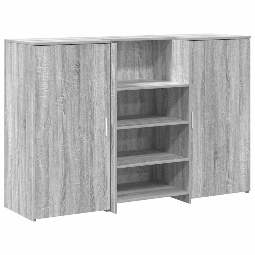 vidaXL Biurko recepcyjne szare Sonoma 155x50x103,5 cm Drewno klejone