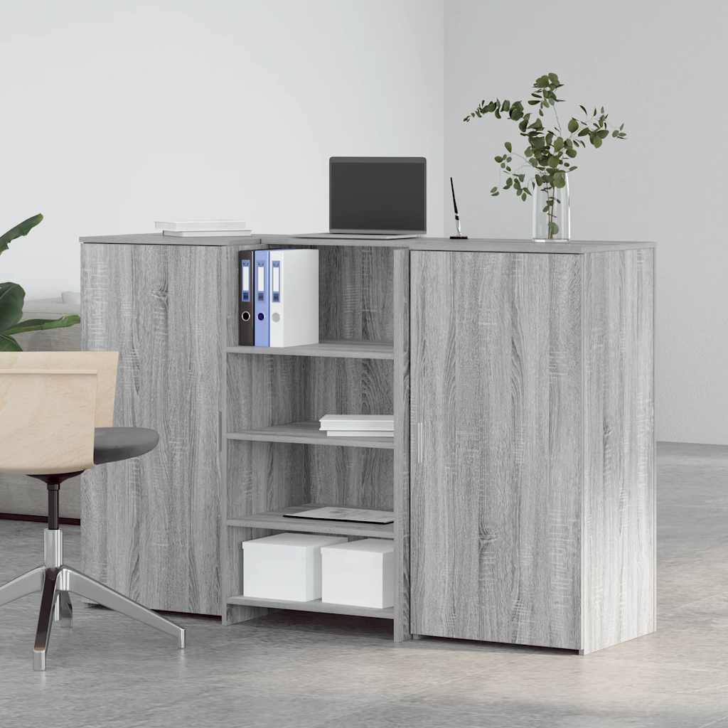 vidaXL Biurko recepcyjne szare Sonoma 155x50x103,5 cm Drewno klejone
