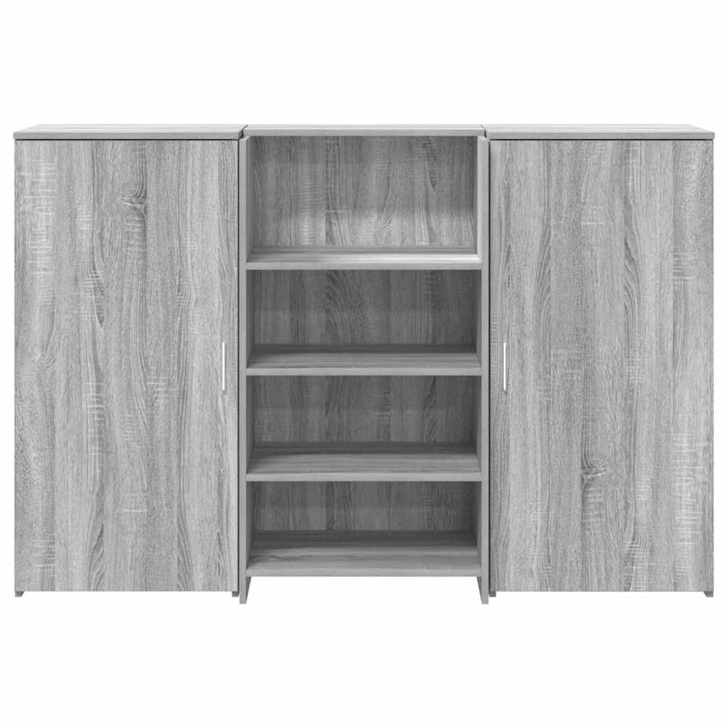 vidaXL Biurko recepcyjne szare Sonoma 155x50x103,5 cm Drewno klejone
